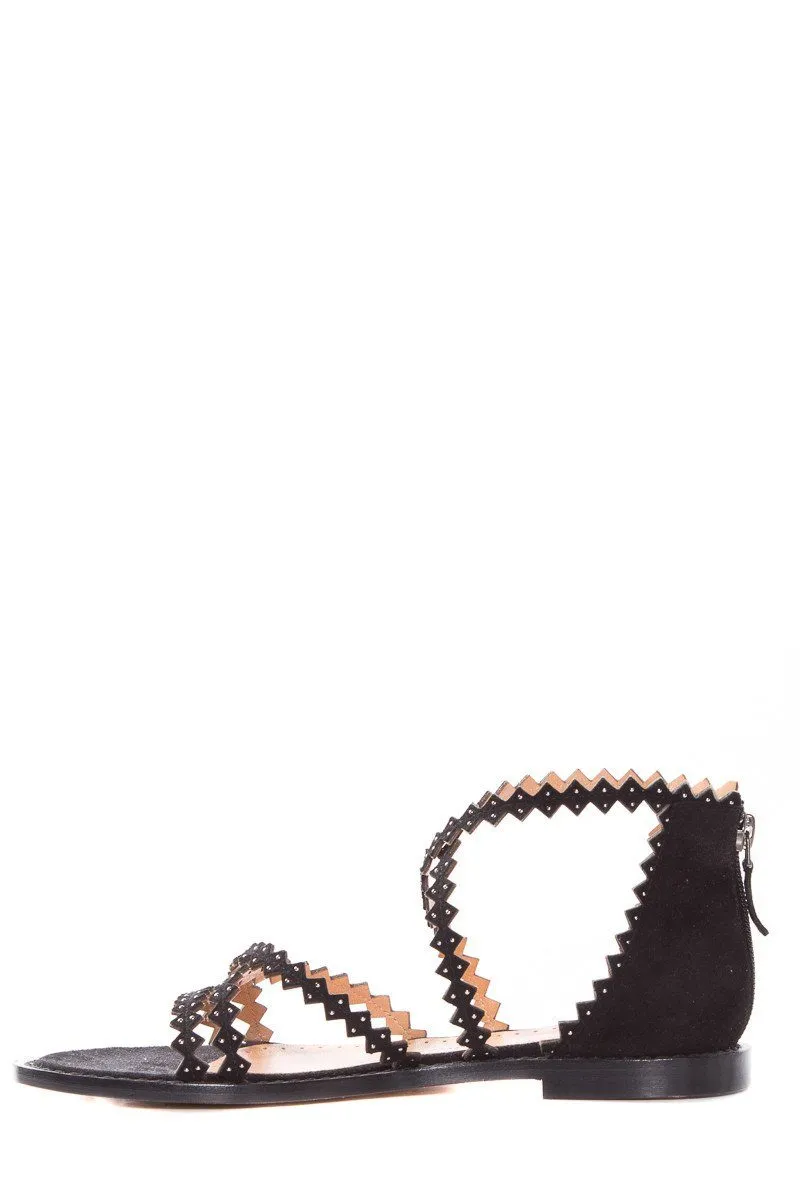 Alexa Wagner Black Gladiator Sandals SZ 36.5