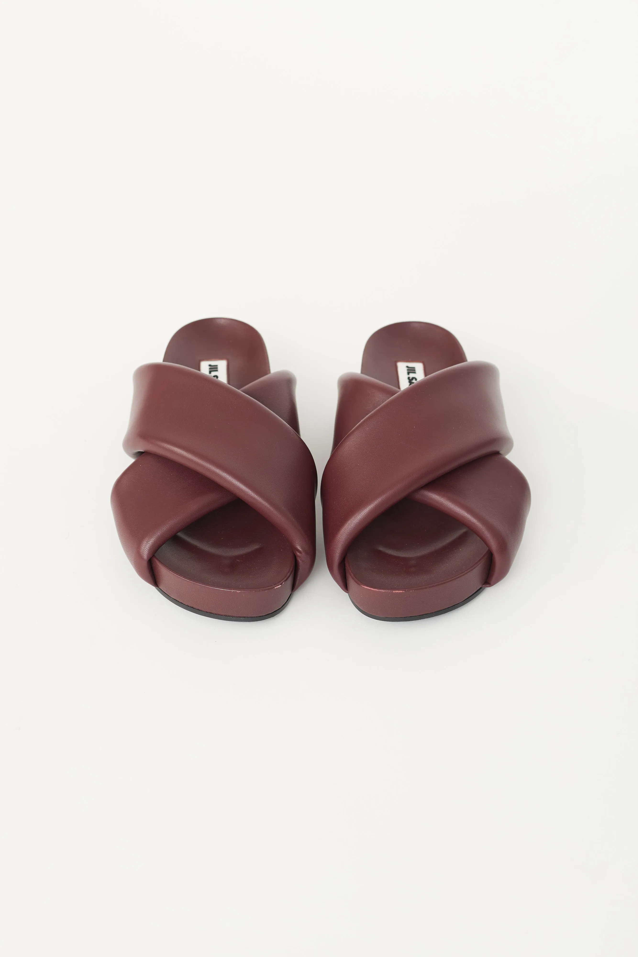 Burgundy Padded Leather Strap Sandal