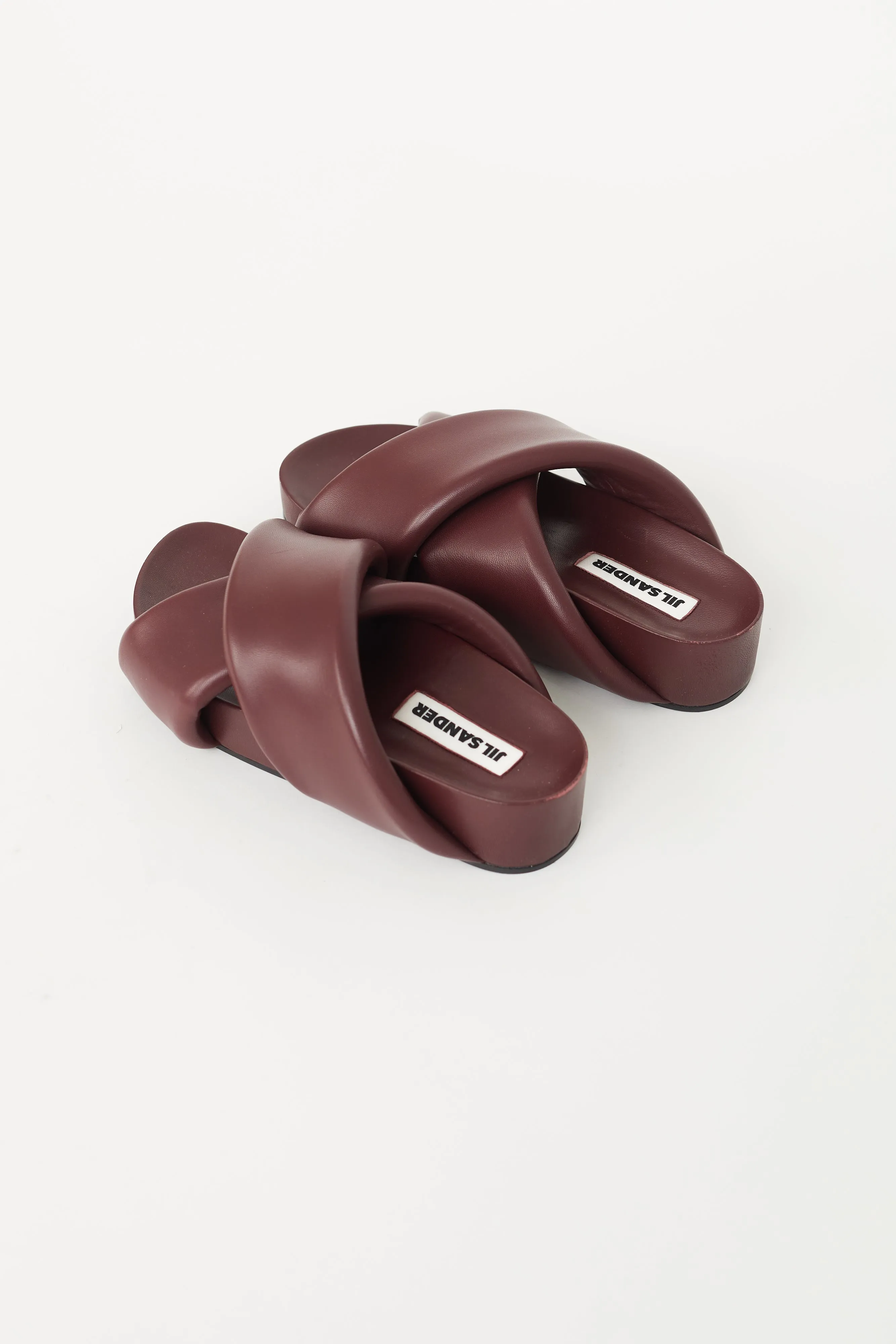 Burgundy Padded Leather Strap Sandal