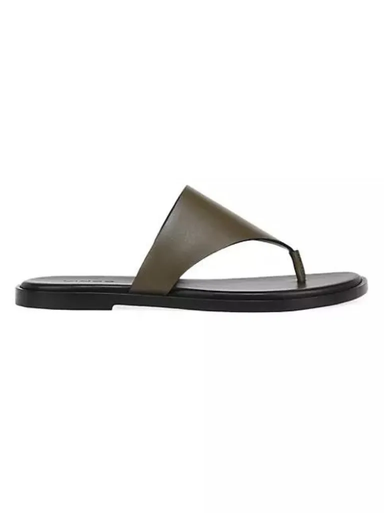 Ellis Leather Slide Sandal in Militaire