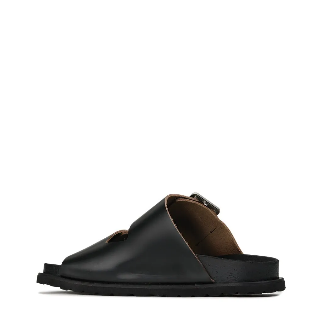 FLOREN LEATHER SLIDE SANDALS