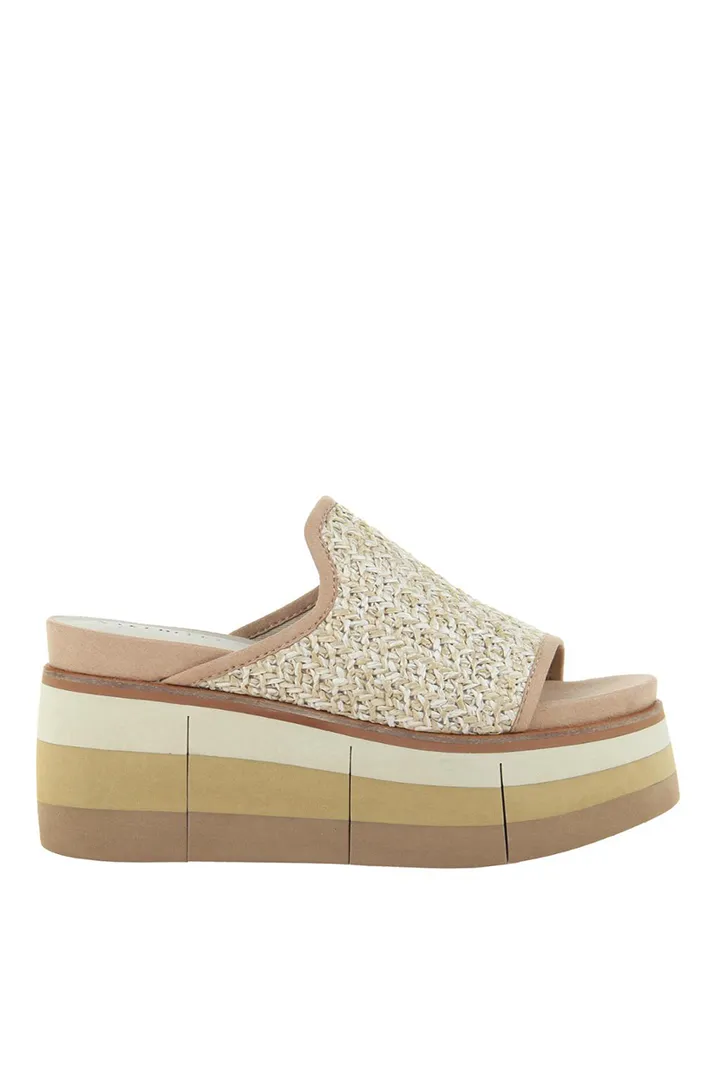 NAKED FEET - FLOCCI in BEIGE Wedge Sandals