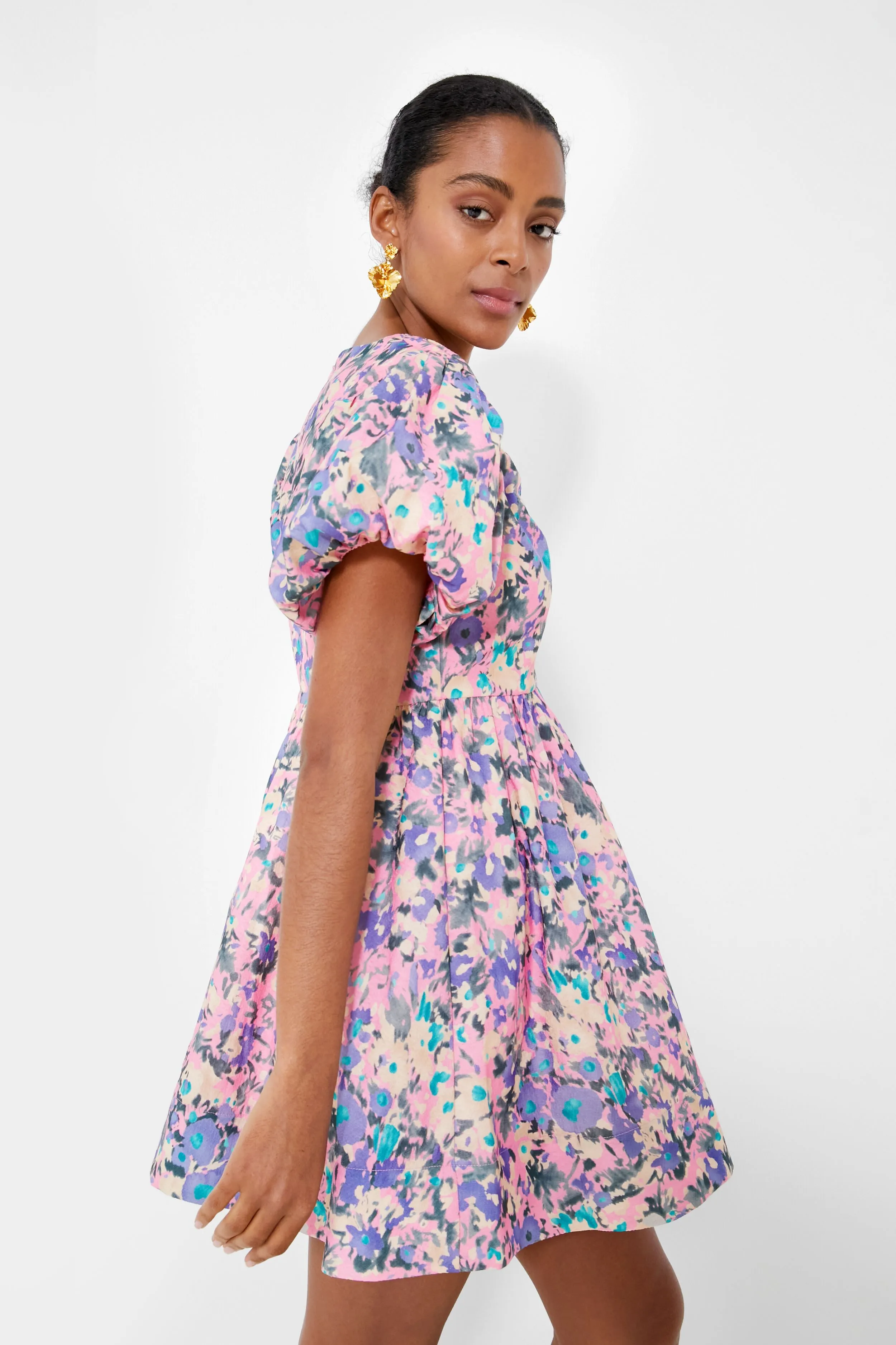 Pink Floral Sheila Mini Dress