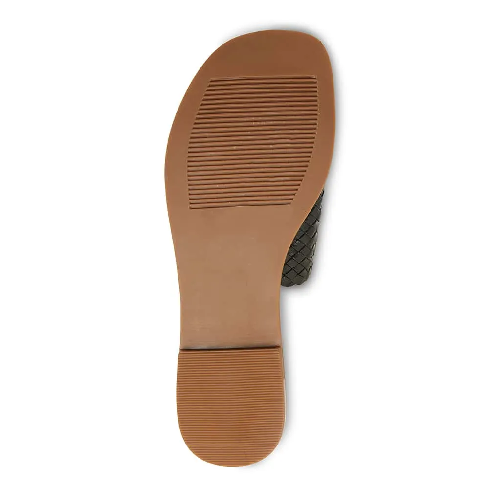 Tatum Slide in Black Leather